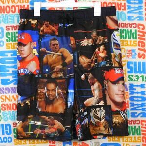 WWE Swim Trunks Board Shorts Youth XL 14-16 Cena Orton Mysterio All Over Print